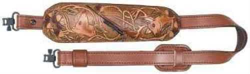 AA&E Leathercraft Trophy Cushion Sling Brown Deer Scene with Swivels Md: 8501017S210